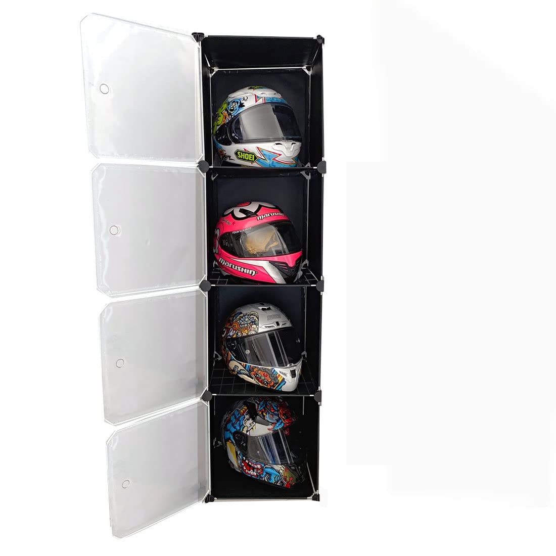 Lizipai Motorcycle Helmet Storage Rack,Helmet Organize Display Cabinet For Football Helmet, Bike Helmet, Baseball Helmet (Medium)
